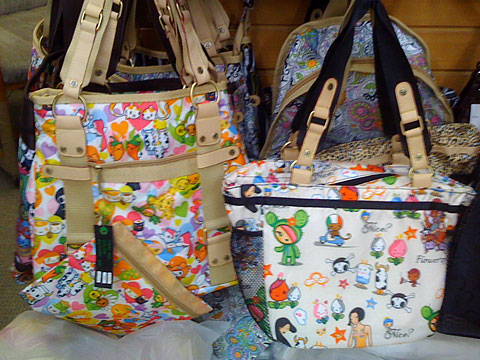 Tokidoki knock-off bags at a shop in downtown LA's garment district